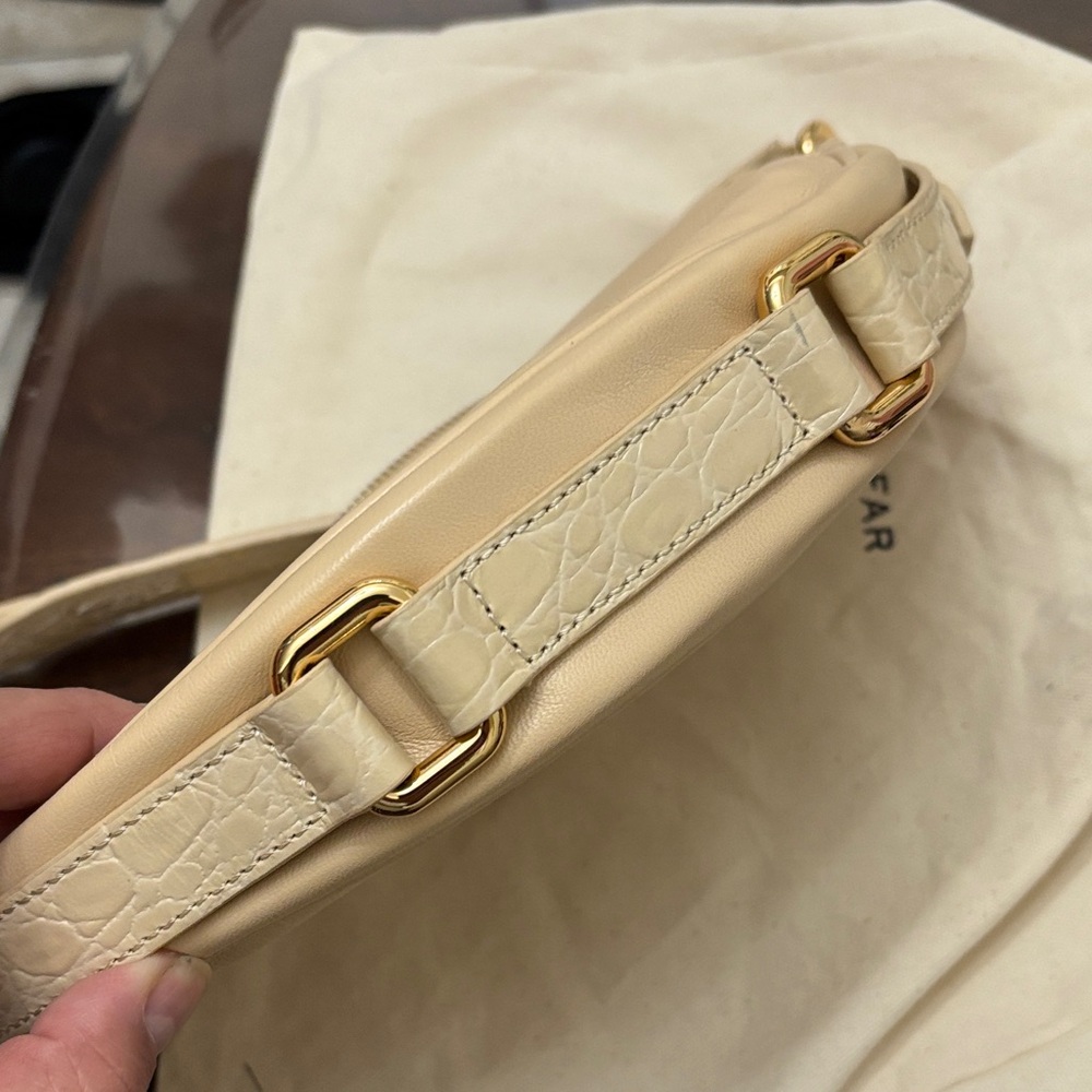 BY FAR Cream Leather Shoulder Bag - Picture 6 of 9